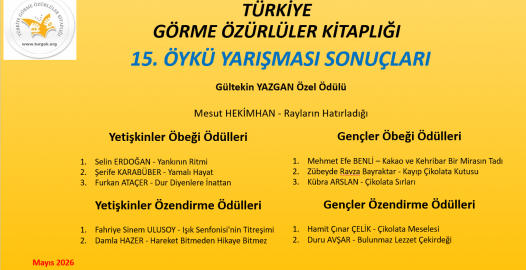 TÜRGÖK 15.Öykü Yarışması Sonuçları. Ayrıntılar için Tıklayınız
